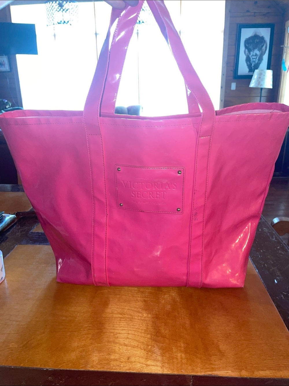 VICTORIA’S SECRET-Glossy Finish TOTE, 21” X 15”